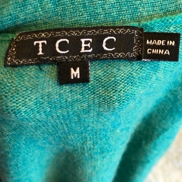 TCEC green button up cardigan sweater  medium - Picture 7 of 7